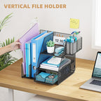 Marbrasse Desk Organizer and Accessories, 3-Tier File Organizer - Image 5