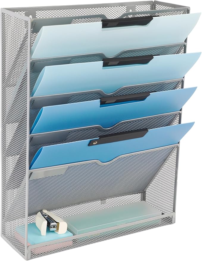 EASEPRES 6 Tier Mesh Hanging Wall File Organizer, Desk Vertical Mail Paper by EASEPRES