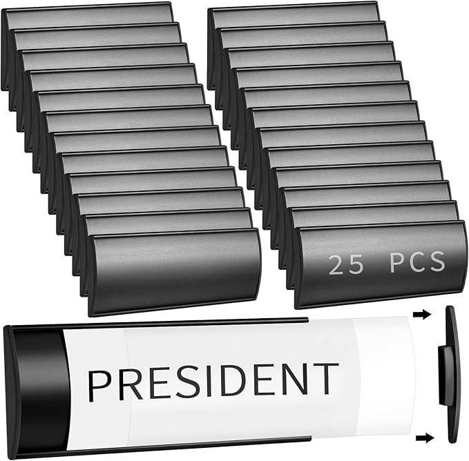 Therwen 25 Pcs Aluminum Office Name Plate Holder by Therwen