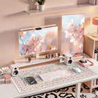 iCasso Pink Floral Desk Mat, Desk Pad, XXL Large Mouse Pad, Anti-Slip Big - Image 6