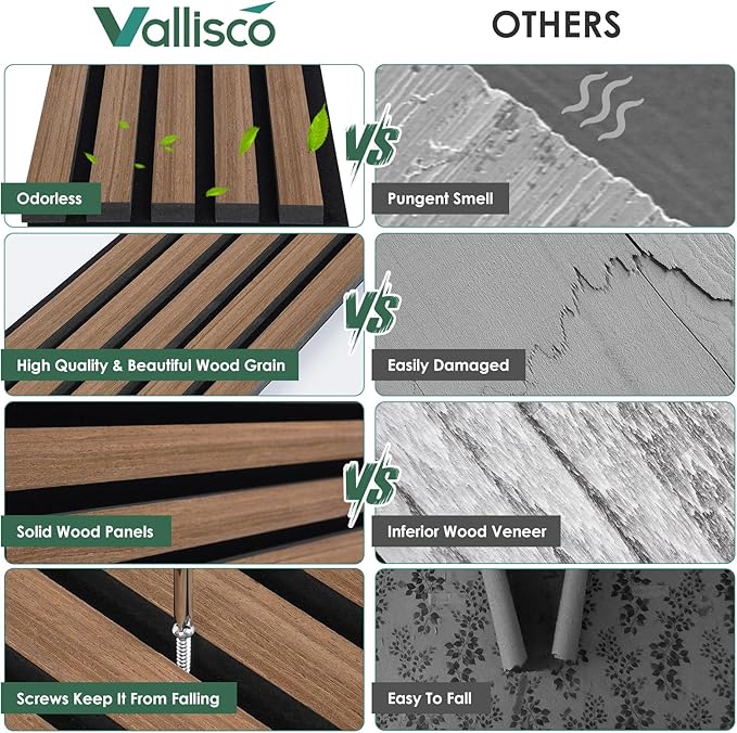 VallisCo 4-Piece Wood Slat Acoustic Panels - Image 7