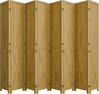 Cozy Castle Wood Room Divider, 8 Panels Folding Privacy Screen, 66.9'' Wall - Image 8