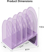 OUTIOE 5-Section Desk File Organizer, Metal Mesh Folder Organizer - Image 4