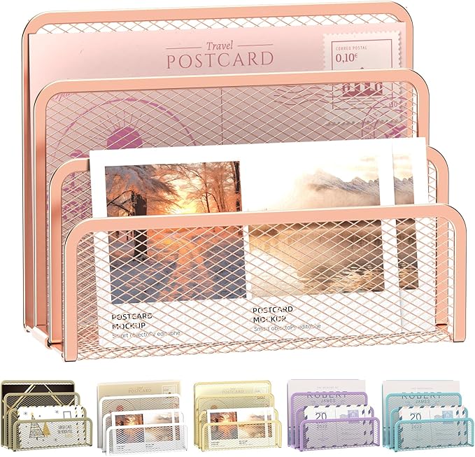 SUPEASY Mail Organizer for Desk, Mesh Metal Mail Holder Countertop by SUPEASY