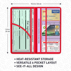 Red Magnetic Shut Premium PU Leather Insurance and Registration Holder - Image 3