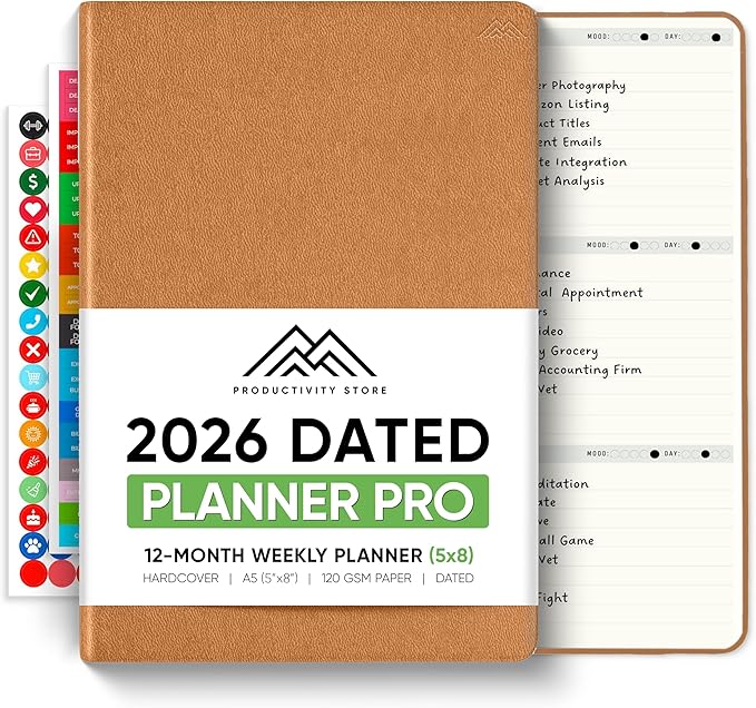 Dated, 2026 Planner, 5.8” x 8.3” by PRODUCTIVITYSTORE