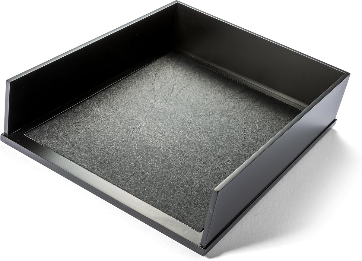 Victor 1142-5 Midnight Black Collection Front Load Letter Tray, Matte Black P...