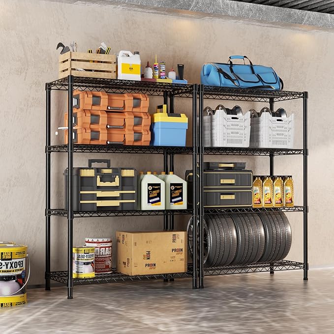 SINGAYE 4 Shelves Wire Storage Shelf 1400LBS Heavy Duty Storage Shelving Unit - Image 2