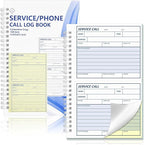100 Sets Service Call Log Book 5 5/8 x 8 1/2" 2 Part Carbonless 2 Message Sets by Unknown