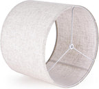 GO&SO Oatmeal Linen Lamp shades Large Drum Linen Lampshade 16" Top x 16" Bottom - Image 6