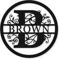 Personalized Round Metal Monogram Sign, Custom Family Last Name Decor, Initial by HYTSIGN