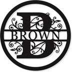 Personalized Round Metal Monogram Sign, Custom Family Last Name Decor, Initial by HYTSIGN