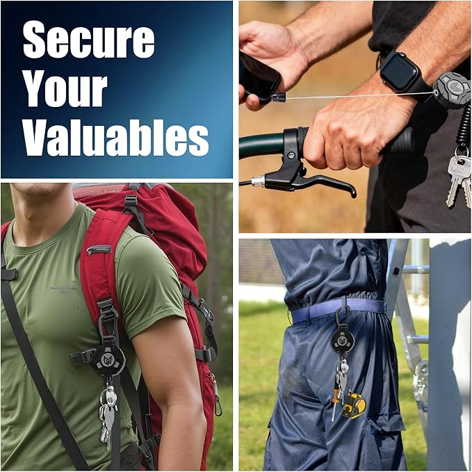 2-Pack Retractable Keychain, Heavy Duty Carabiner Badge Holder, Tactical ID - Image 8