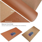 Mydours Cork & PU Leather Desk Mat, Dual-Sided Portable Desk Pad Blotter - Image 3
