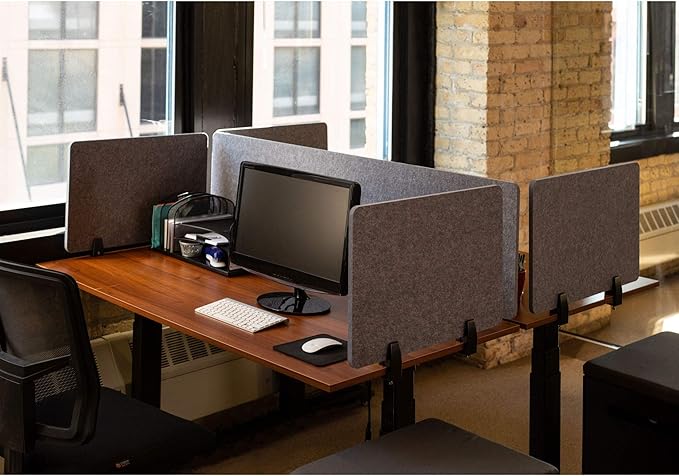 Stand Up Desk Store ReFocus Raw Clamp-On Acoustic Desk Divider Mounted Privacy - Image 6