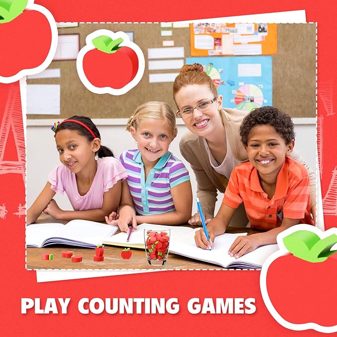 60pcs Mini Apple Erasers for Kids Bulk Classroom Welcome Back to School Gifts - Image 4