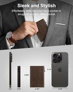 typecase Mens Wallet Card Holder: Pop Up Aluminum Case, Genuine Leather - Image 4
