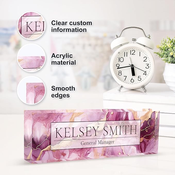 Personalized Name Plate for Desk, Custom Desk Name Plate, Acrylic Name Plate - Image 5