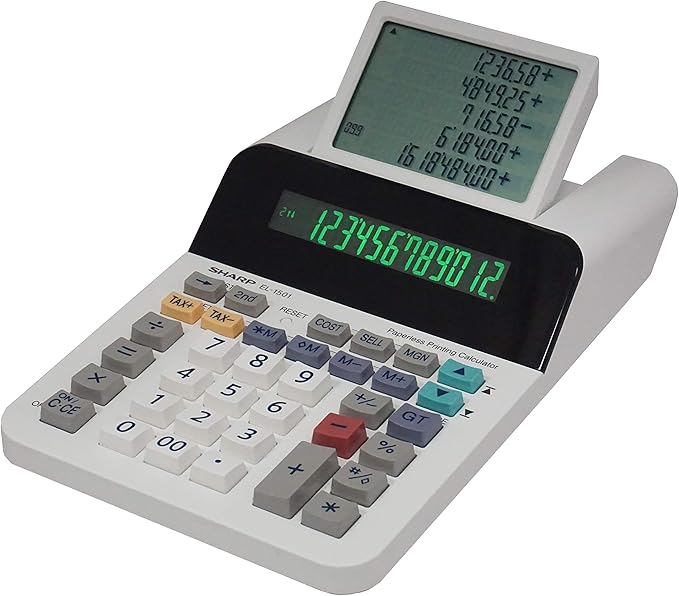 Sharp El-1501 Compact Cordless Paperless Large 12-Digit Display Desktop - Image 7