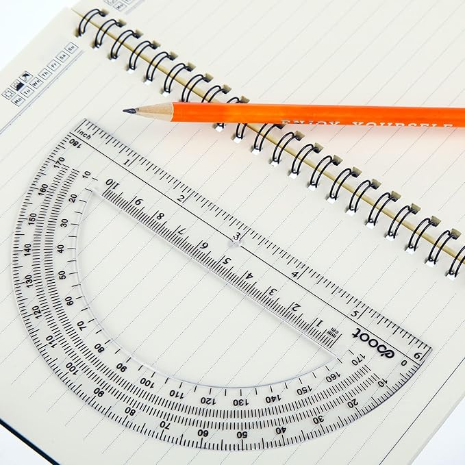 EBOOT 24 Pack Plastic Protractors Math Protractor 180 Degrees 6 Inch - Image 5