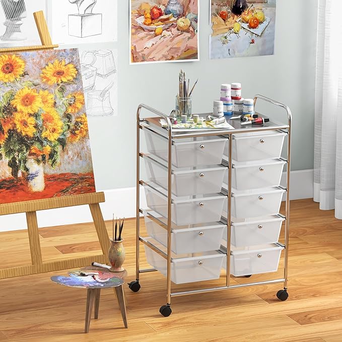 GLACER 10 Drawer Rolling Cart, Storage Cart - Image 8