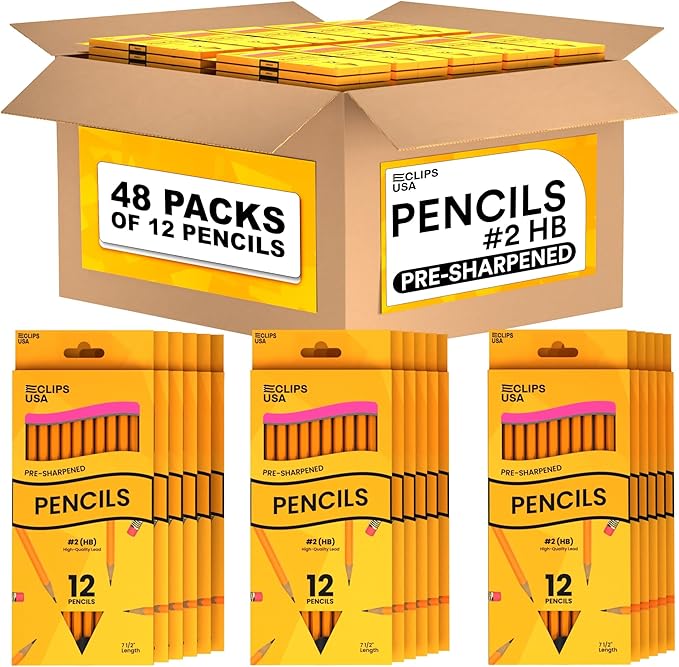 Pencils Bulk, Pencils #2, Number 2 Pencils, Pre-Sharpened Pencil Bulk, School by E-CLIPSUSA