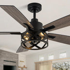 dawn whisper 52 inch black farmhouse ceiling fans, main product view