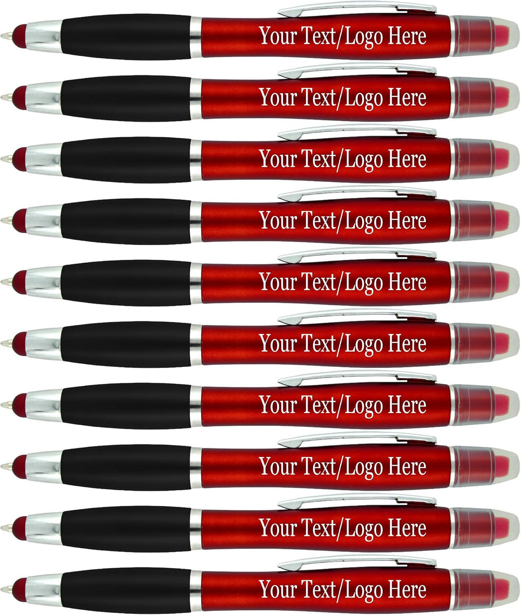 Personalized Pens with Gel Highlighter and Stylus -200 Pack Bulk-Free Imprint -