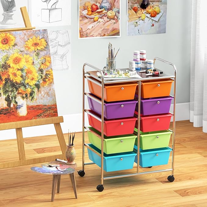 GLACER 10 Drawer Rolling Cart, Storage Cart - Image 8