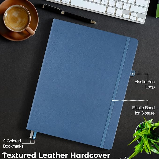 Lined Journal Notebook, 8.5" x 11" Hardcover Leather Notebook - Image 5
