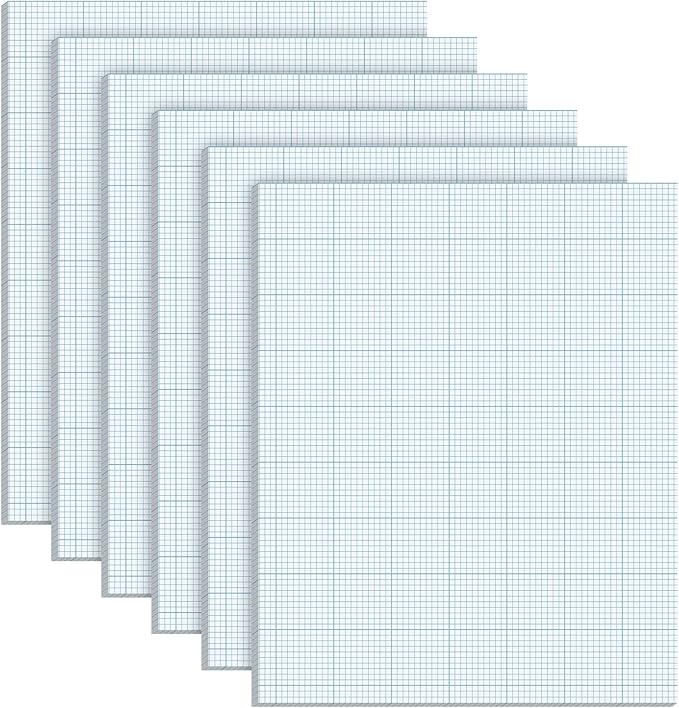 Ctosree 6 Pcs 8.5 x 11 Quadrille Pads 10 Squares Per Graph Paper Pad Back to by Ctosree