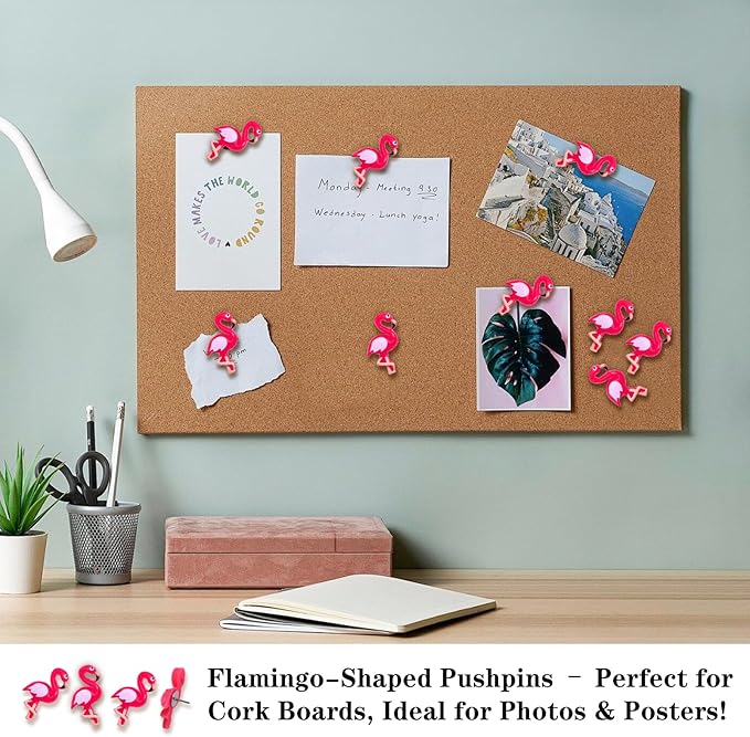 25 pcs Pink Flamingo Push Pins Cute Thumbtack Photos Wall Maps Bulletin Board - Image 6