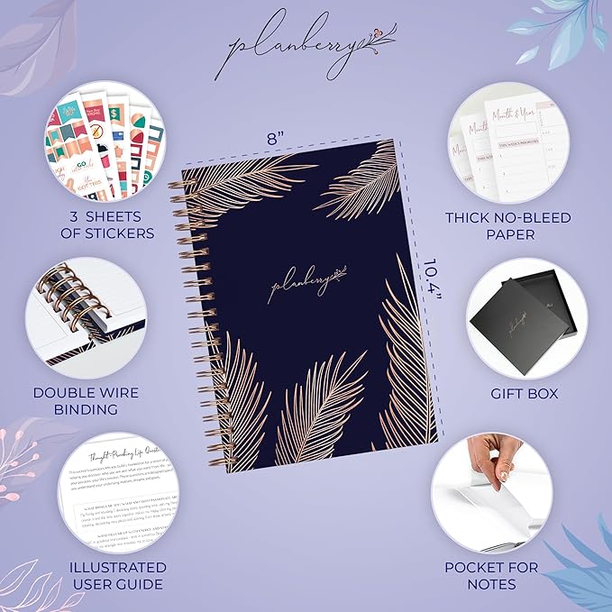 PLANBERRY Large Hourly Schedule Planner Premium – Undated Organizer - Image 2