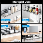 2 Pack DELAMU Under Desk Cable Management Tray, Metal Cord Cable Organizer - Image 5