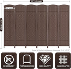 Cocosica 6 Panel Room Divider, 6Ft Folding Privacy Screen, Tall - Image 3