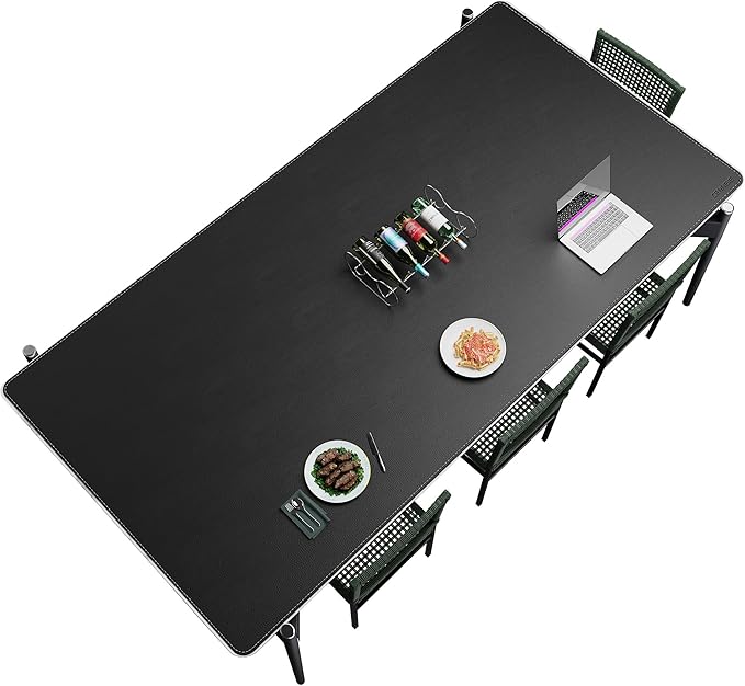 CENNBIE HUGE240 94.5" x 47" Black Leather Desk Mat by CENNBIE