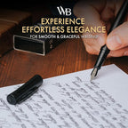 Wordsworth & Black Fountain Pen Set, Medium Nib, Includes 24 Pack Ink Cartridges - Image 2