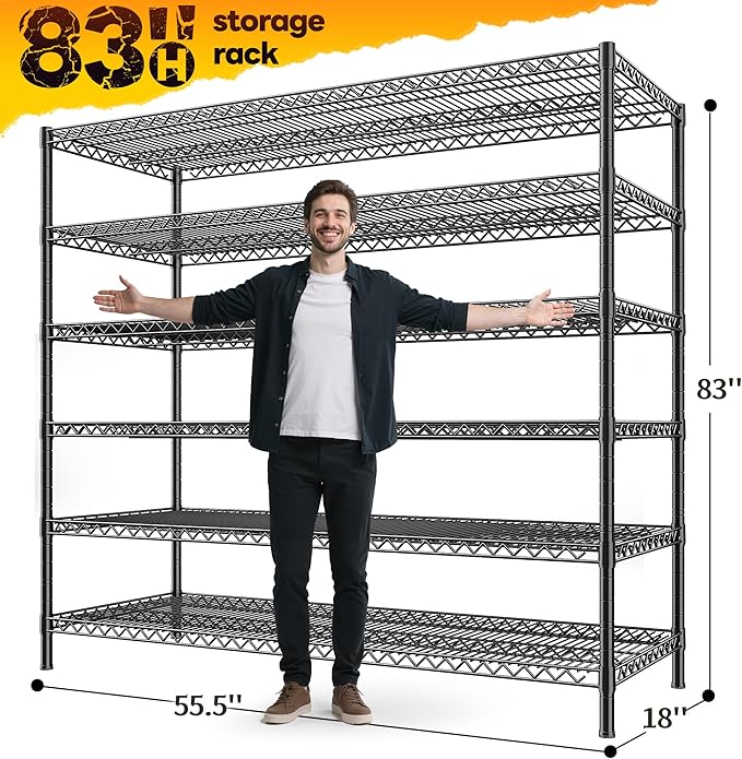 REIBII 83"H Storage Shelves 3840LBS Metal Shelving Unit Garage Shelving Heavy - Image 3