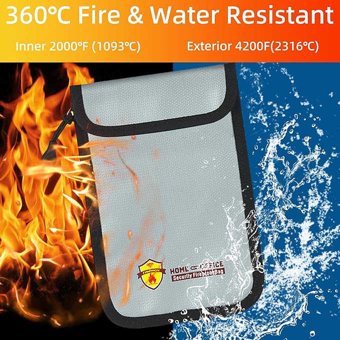 2 Pack Small Fireproof Bag, Fireproof Wallet Pouch, Non-itchy Waterproof Cash - Image 4