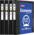 Avery Standard View 3 Ring Binder, 0.5" Round Rings, 100-Sheet Capacity by Avery