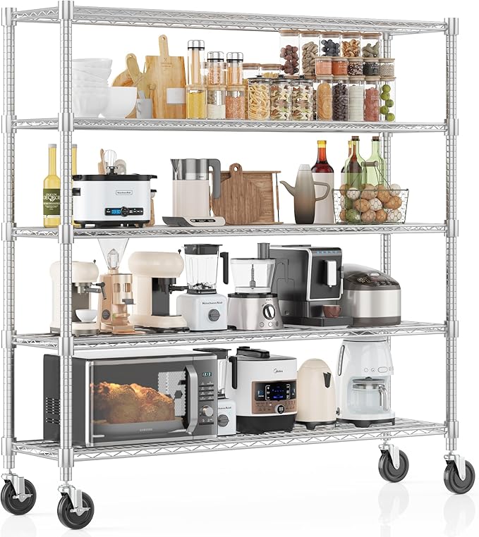 Homdox 5 Tier Heavy Duty Metal Wire Shelving by HOMDOX