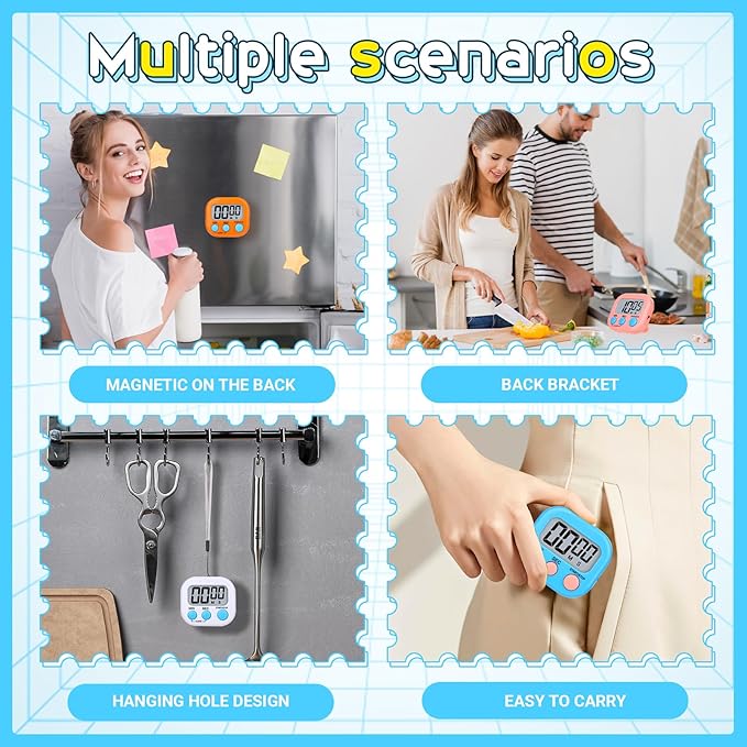 Mwellewm 24 Pcs Digital Timers for Classroom Kitchen Timers for Cooking Small - Image 7