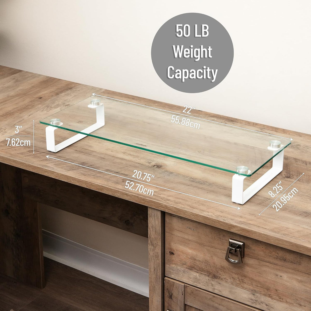Mind Reader Monitor Stand, Contemporary, Desktop Organizer, Laptop Riser, Off...