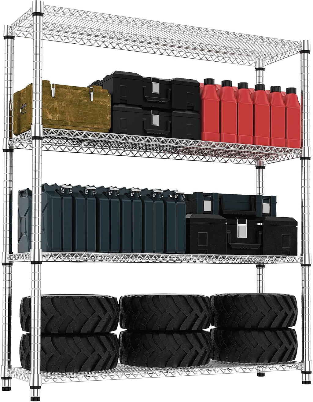 M MZG 4 Tiers Shelf 2640 lbs Steel Storage Shelving Utility Shelving Unit Steel