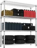 M MZG 4 Tiers Shelf 2640 lbs Steel Storage Shelving Utility Shelving Unit Steel by MEIGAOPLASTICANDMETALHKCOLIMITED