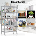 Himimi 5-Tier Storage Shelf Wire Shelving Unit on Wheels, Adjustable Heavy Duty - Image 7