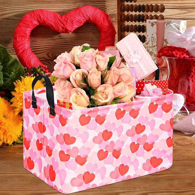 FUULOXE Rectangular Valentines Basket Storage Bin - Image 5