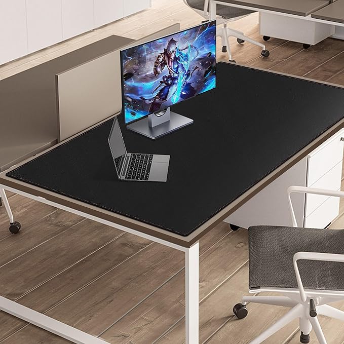 ZORESYN PU Leather Desk pad Black - Image 3