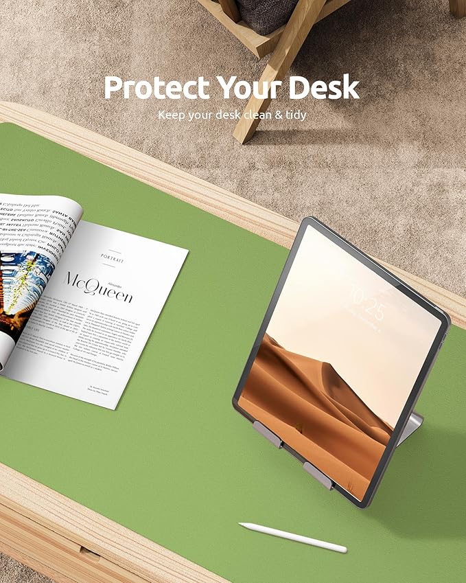 YSAGi Leather Desk Protector, Office Mat, Large Mouse Mat, Non-Slip PU Leather - Image 7