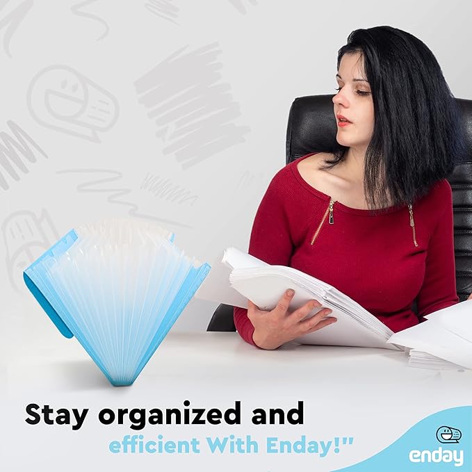 Accordion File Organizer, 13 Pocket Expanding File & Cover Folder - Image 6